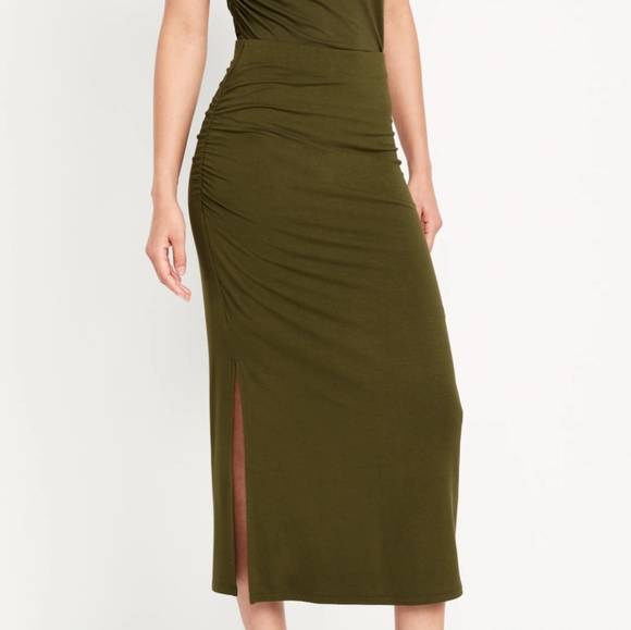 Old Navy Slinky Ruched Side Purple Maxi Skirt Large Tall - Picture 5 of 5